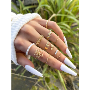 A set of rings in gold